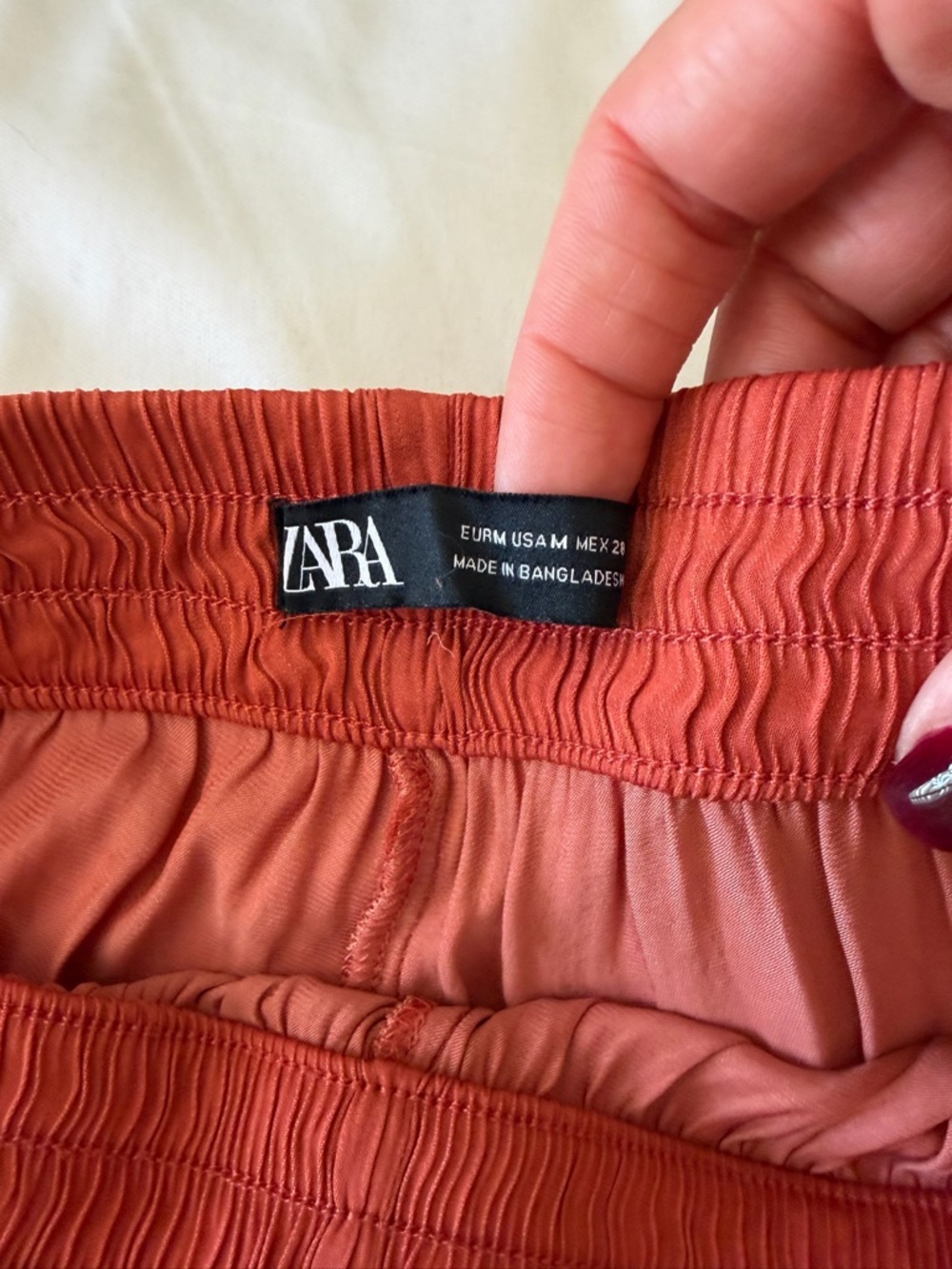 ZARA Wide Leg Palazzo Pants in Rust SIZE M - Picture 5 of 6